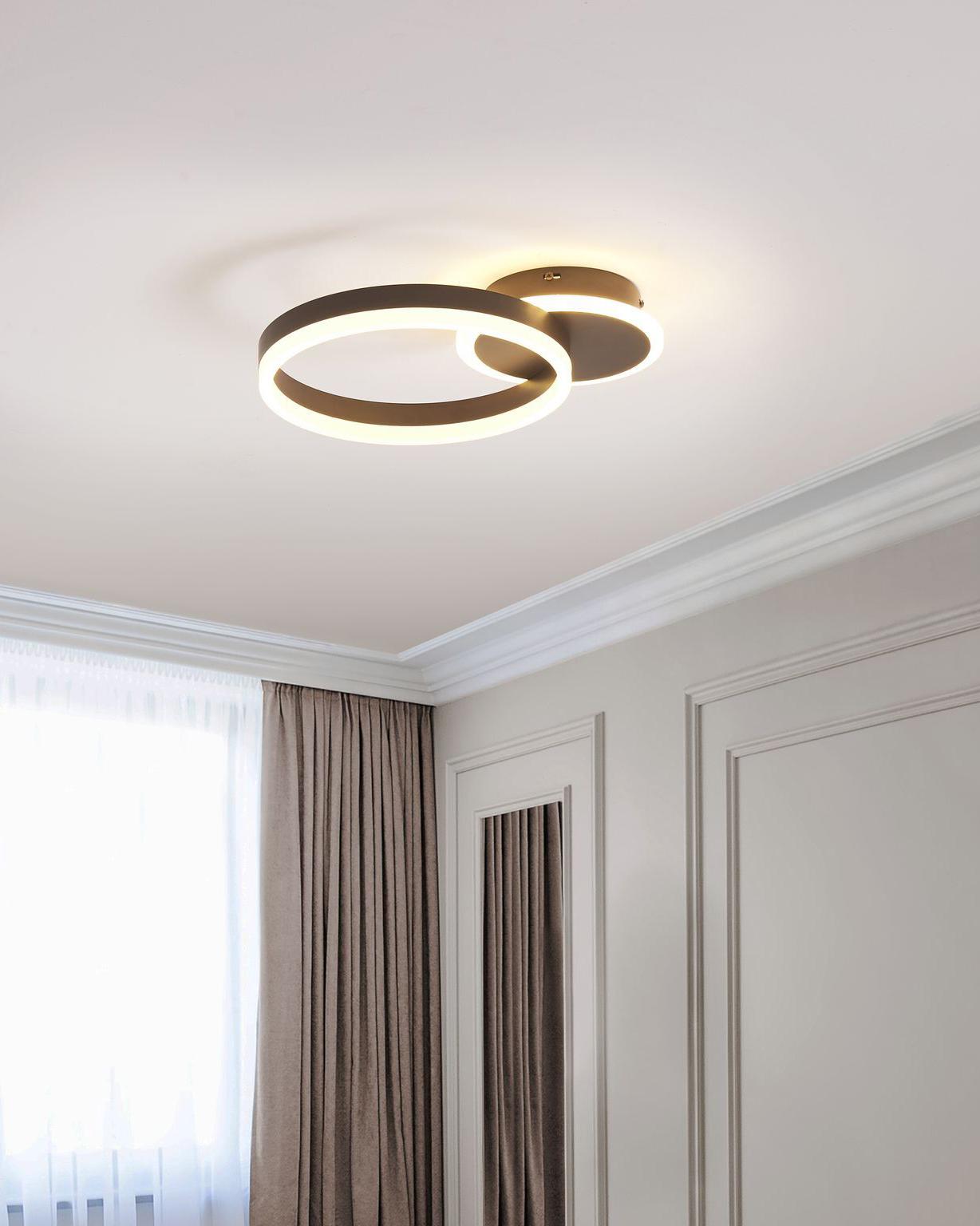  LED Ceiling Lamp GLYDE Metal Dark Brown