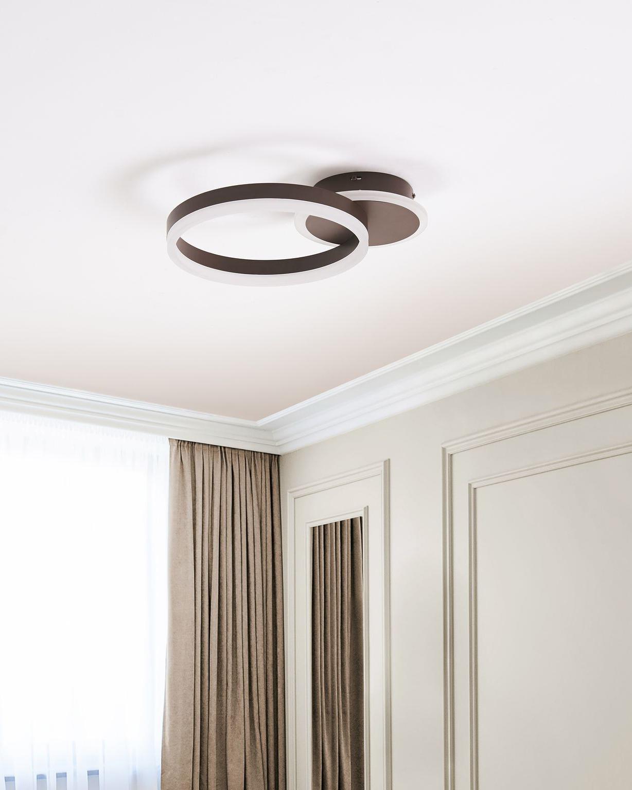  LED Ceiling Lamp GLYDE Metal Dark Brown