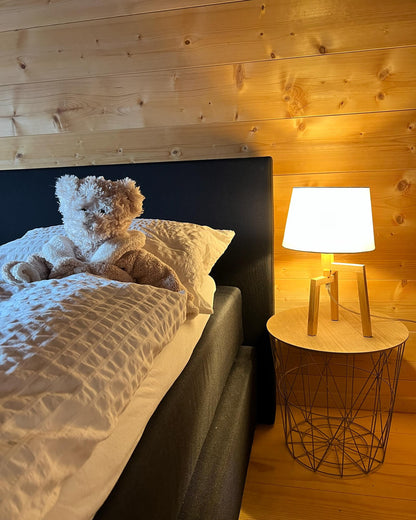  Table Lamp NALON Oak Wood Brown/ White