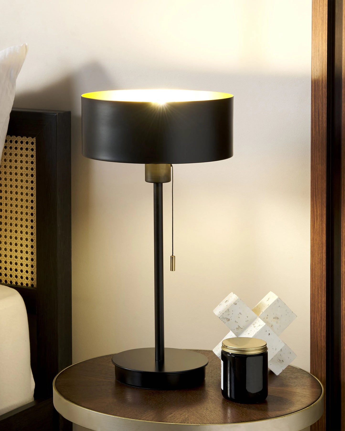  Table Lamp ARIPO With USB Port Metal Black