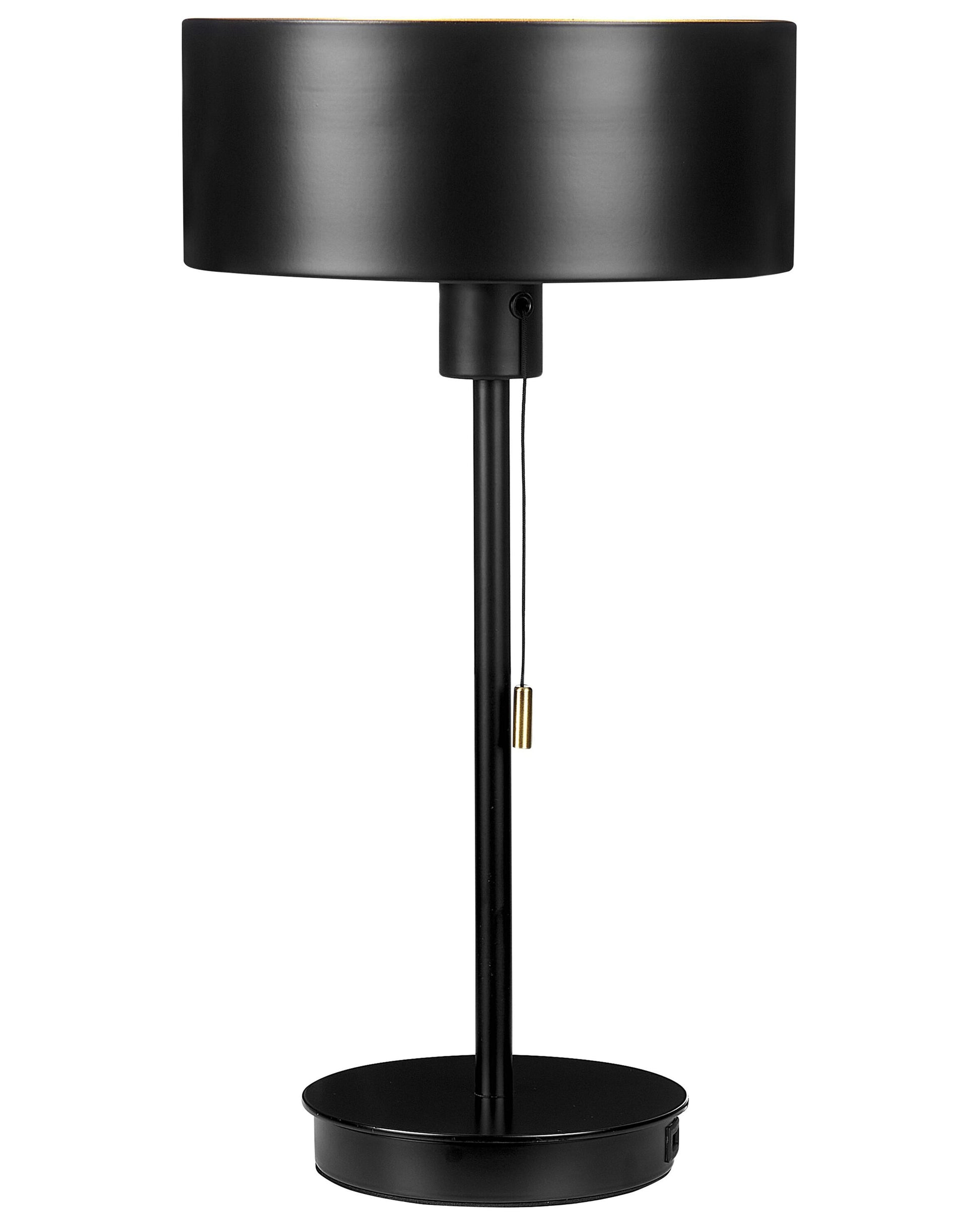  Table Lamp ARIPO With USB Port Metal Black
