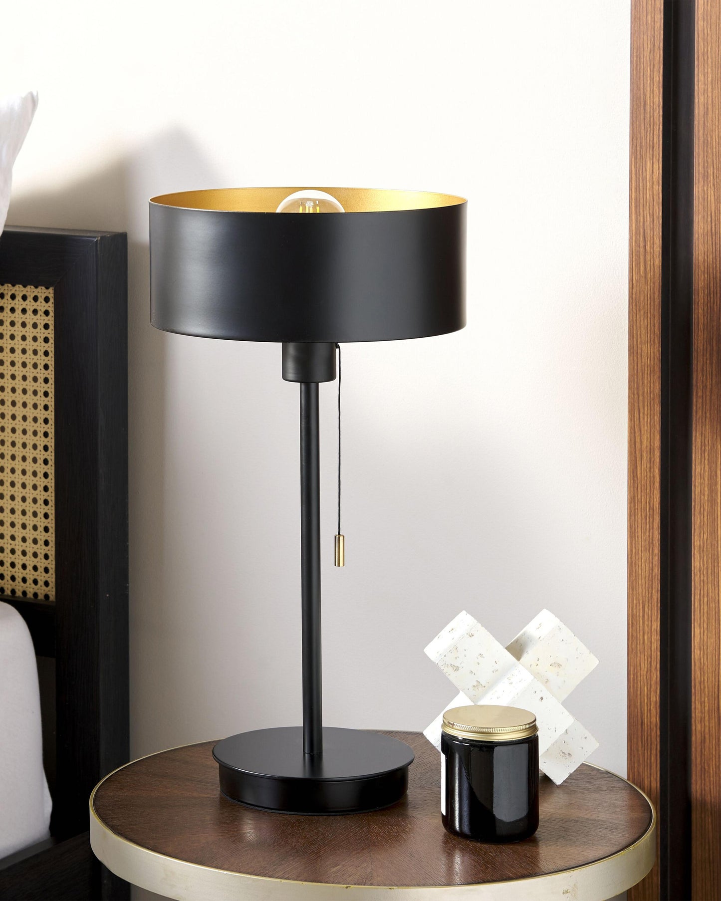  Table Lamp ARIPO With USB Port Metal Black