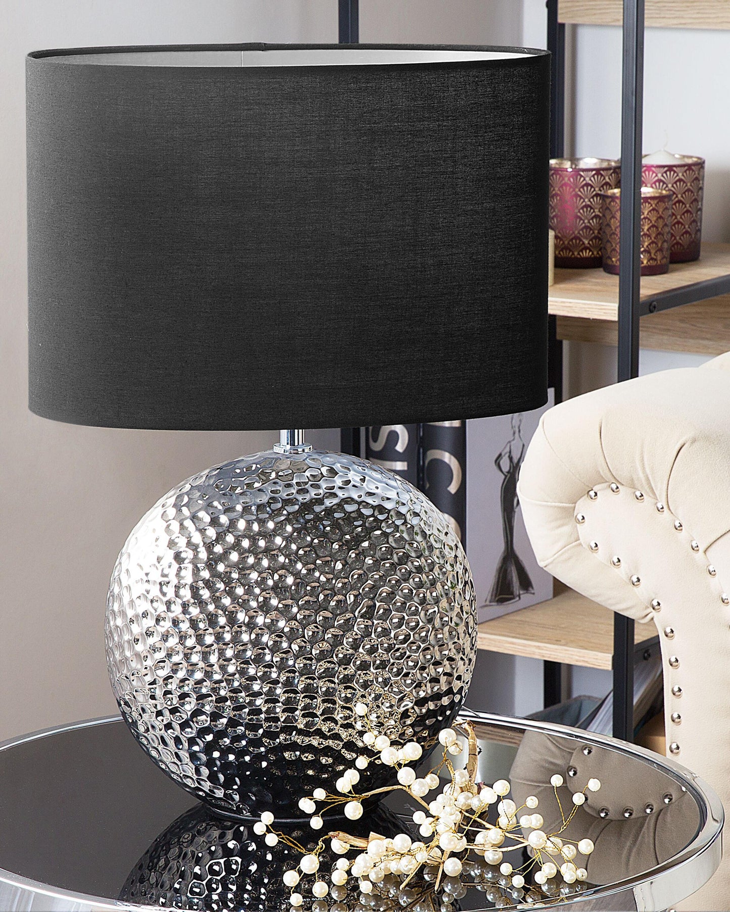  Table Lamp NASVA Ceramic Silver