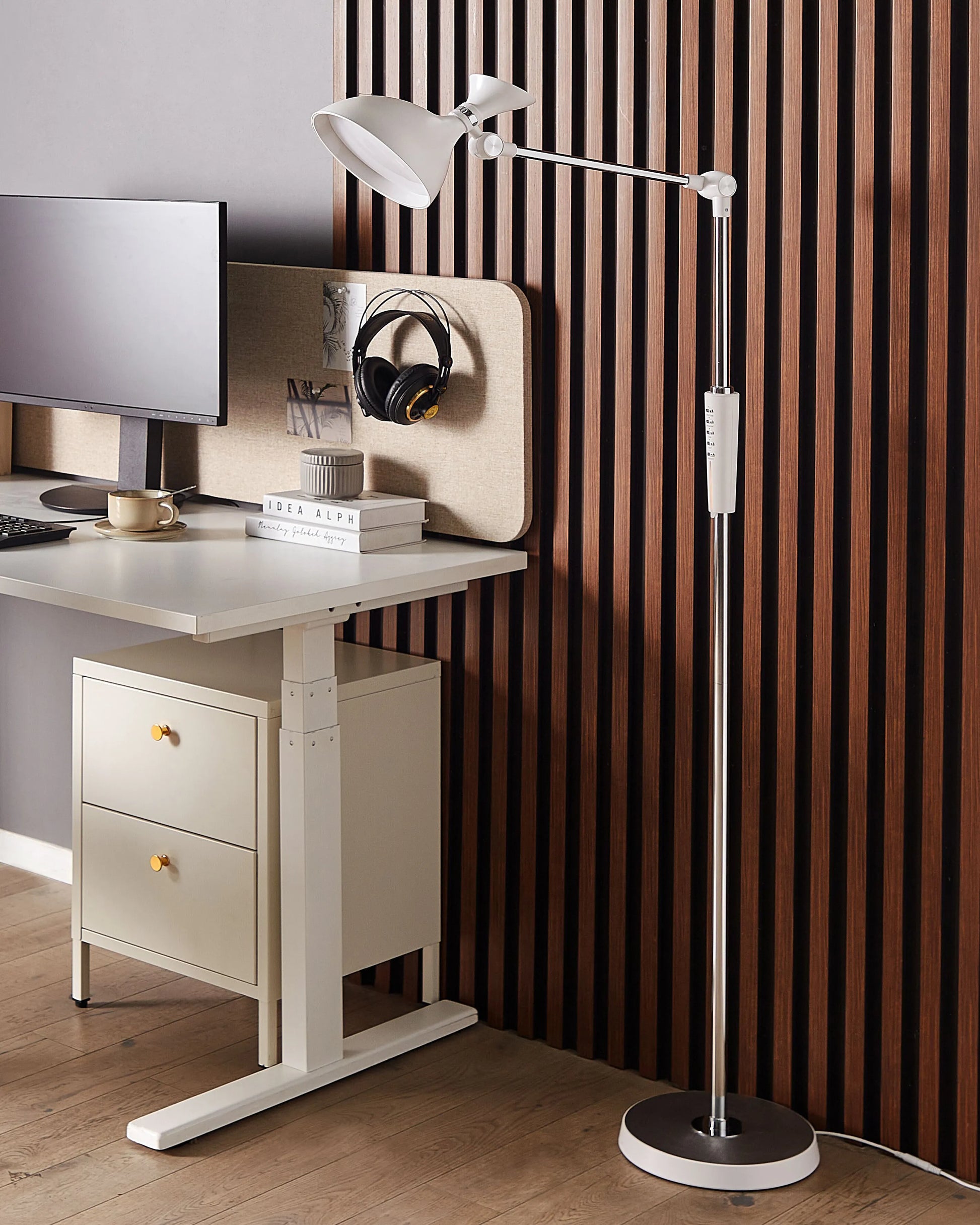  LED Floor Lamp ANDROMEDA With Dimmer Metal White