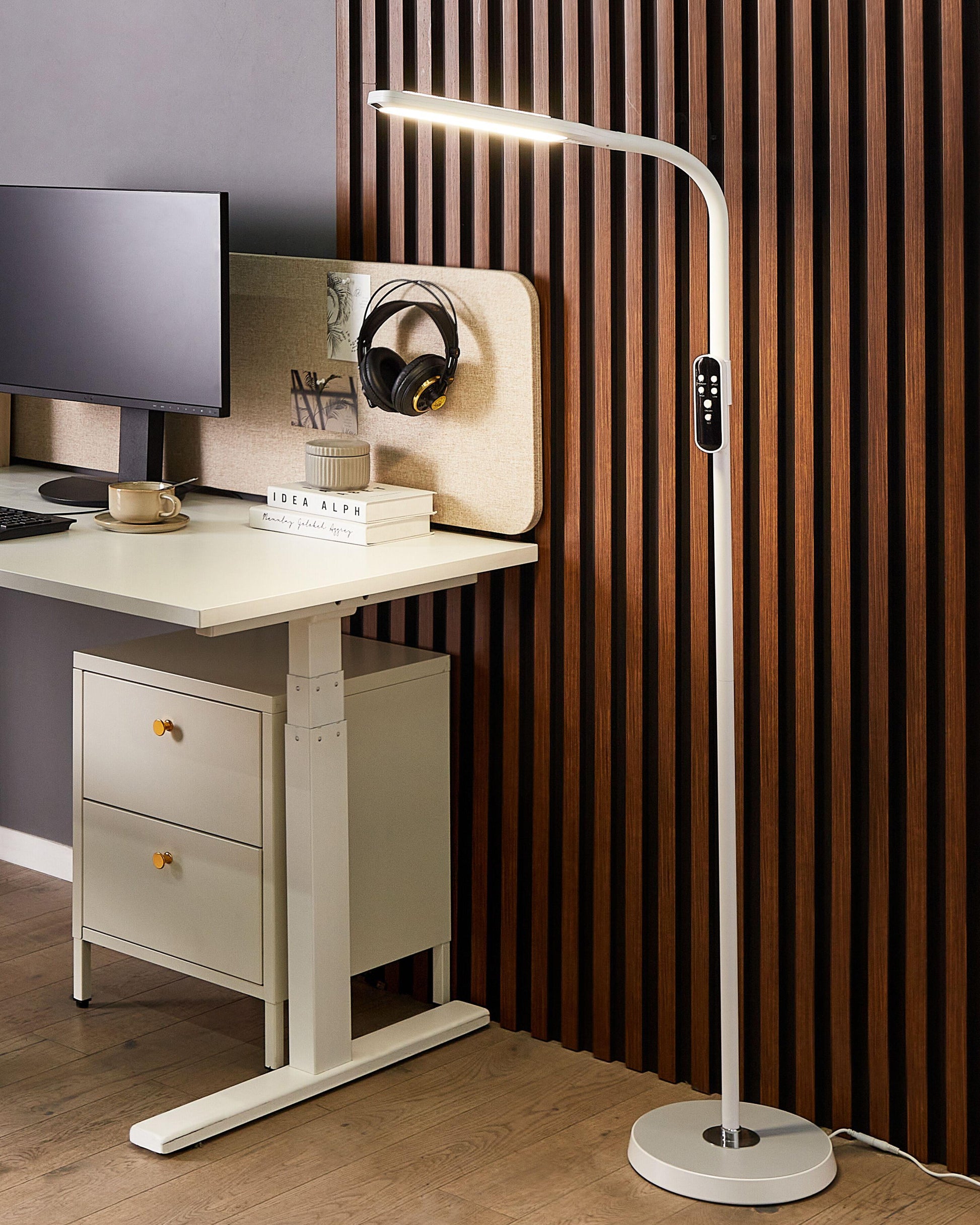  LED Floor Lamp ARIES With Dimmer Metal White