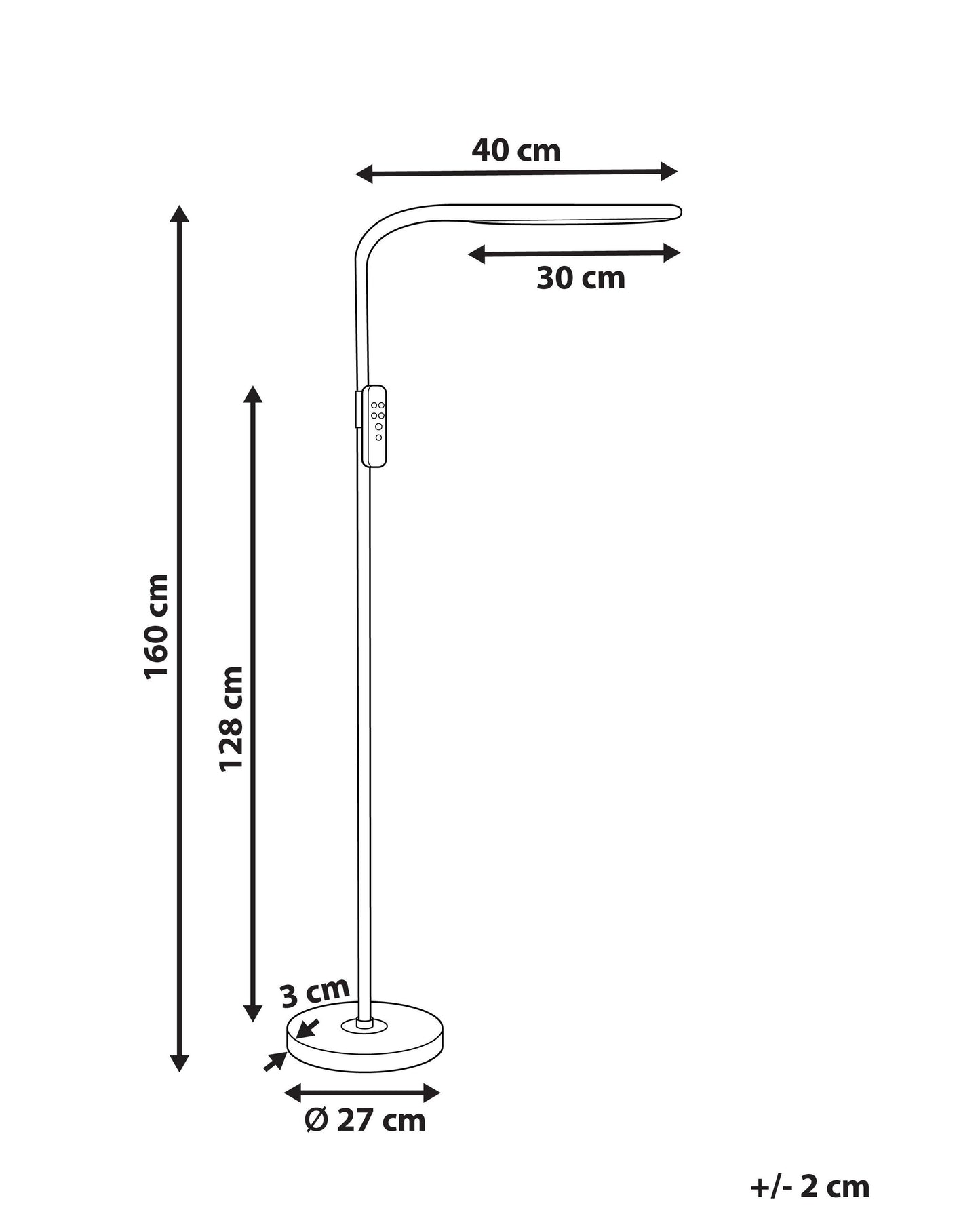  LED Floor Lamp ARIES With Dimmer Metal White