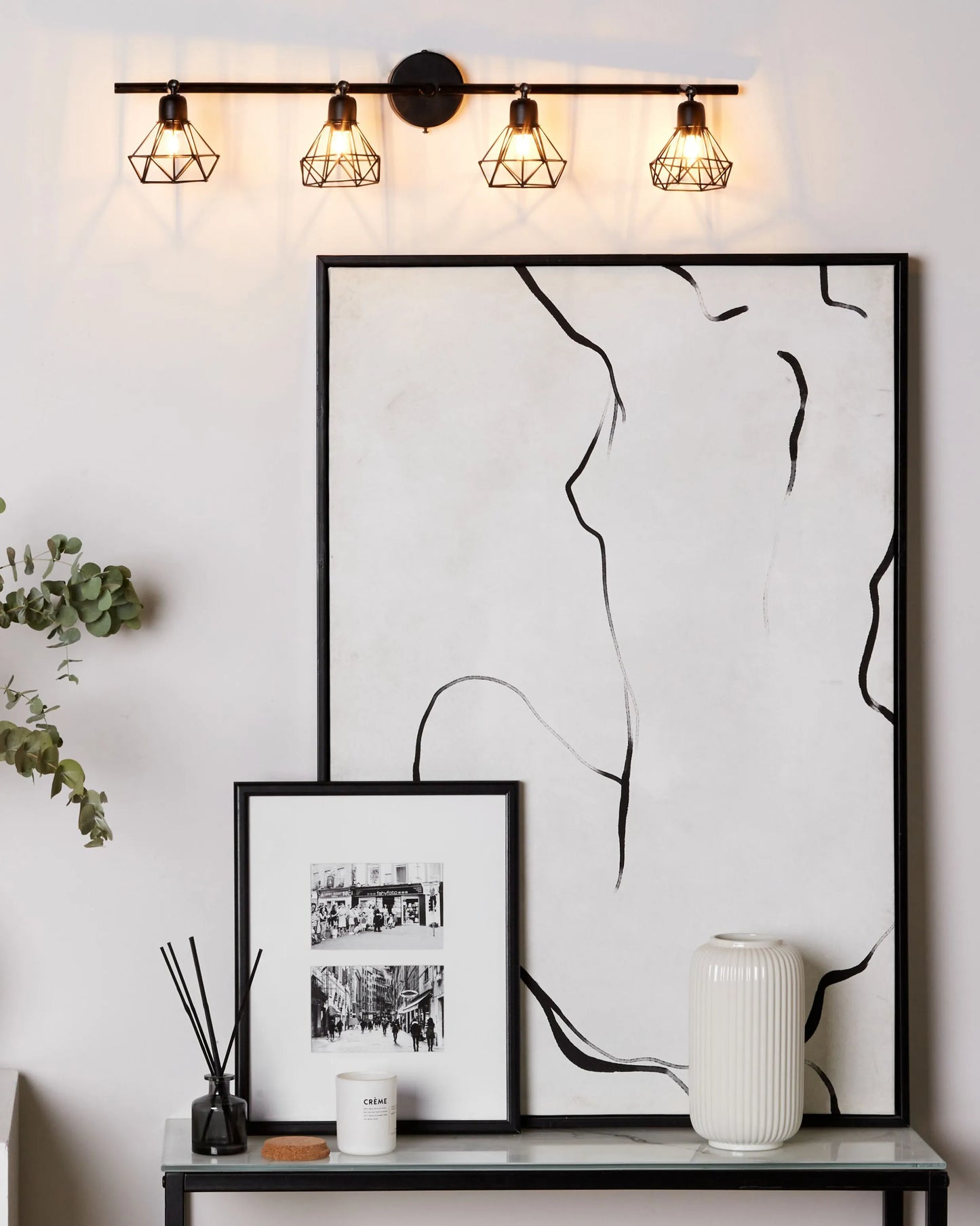  4 Light Spotlight ERMA Adjustable Metal Black