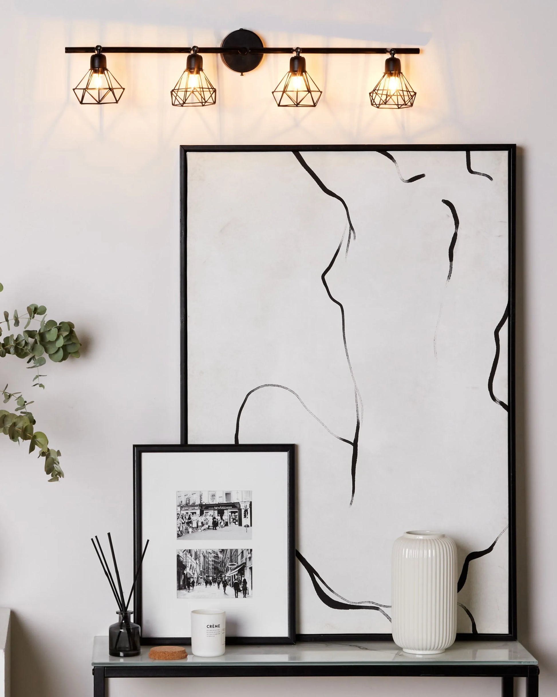  4 Light Spotlight ERMA Adjustable Metal Black