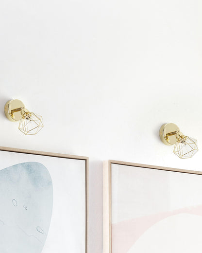  Set Of 2 Spotlight Lamps ERMA Adjustable Metal Gold