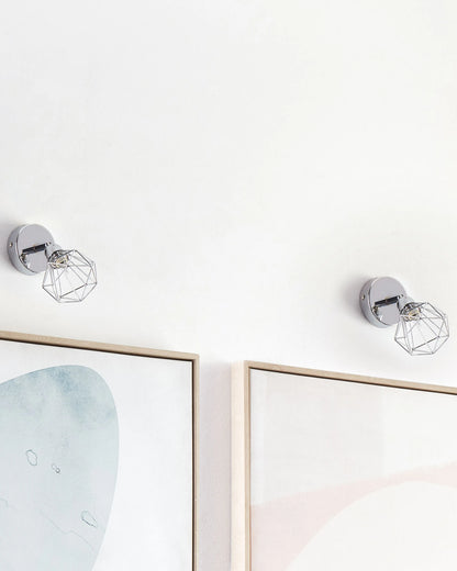  Set Of 2 Spotlight Lamps ERMA Adjustable Metal Silver