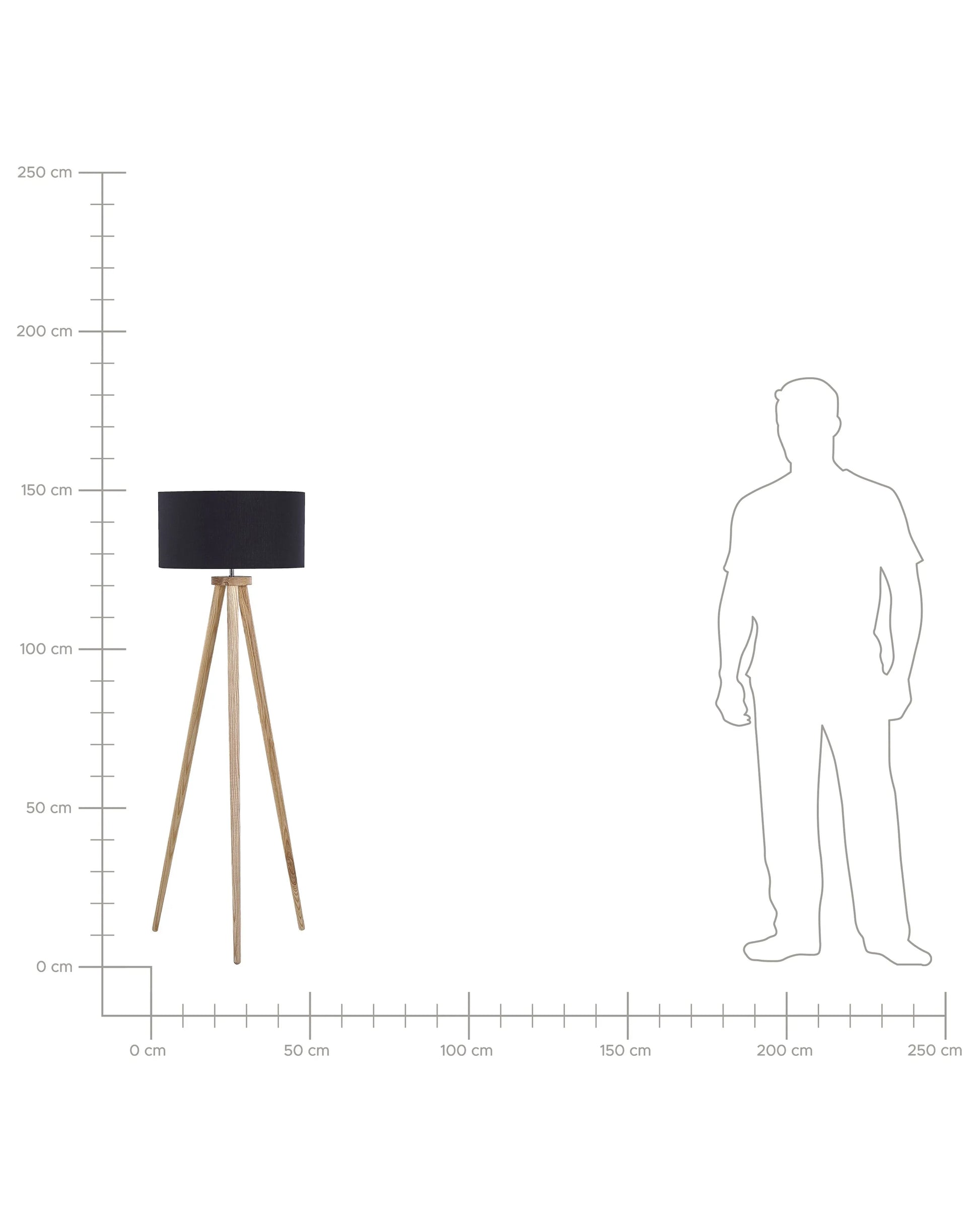  Floor Lamp NITRA Oak Wood Black