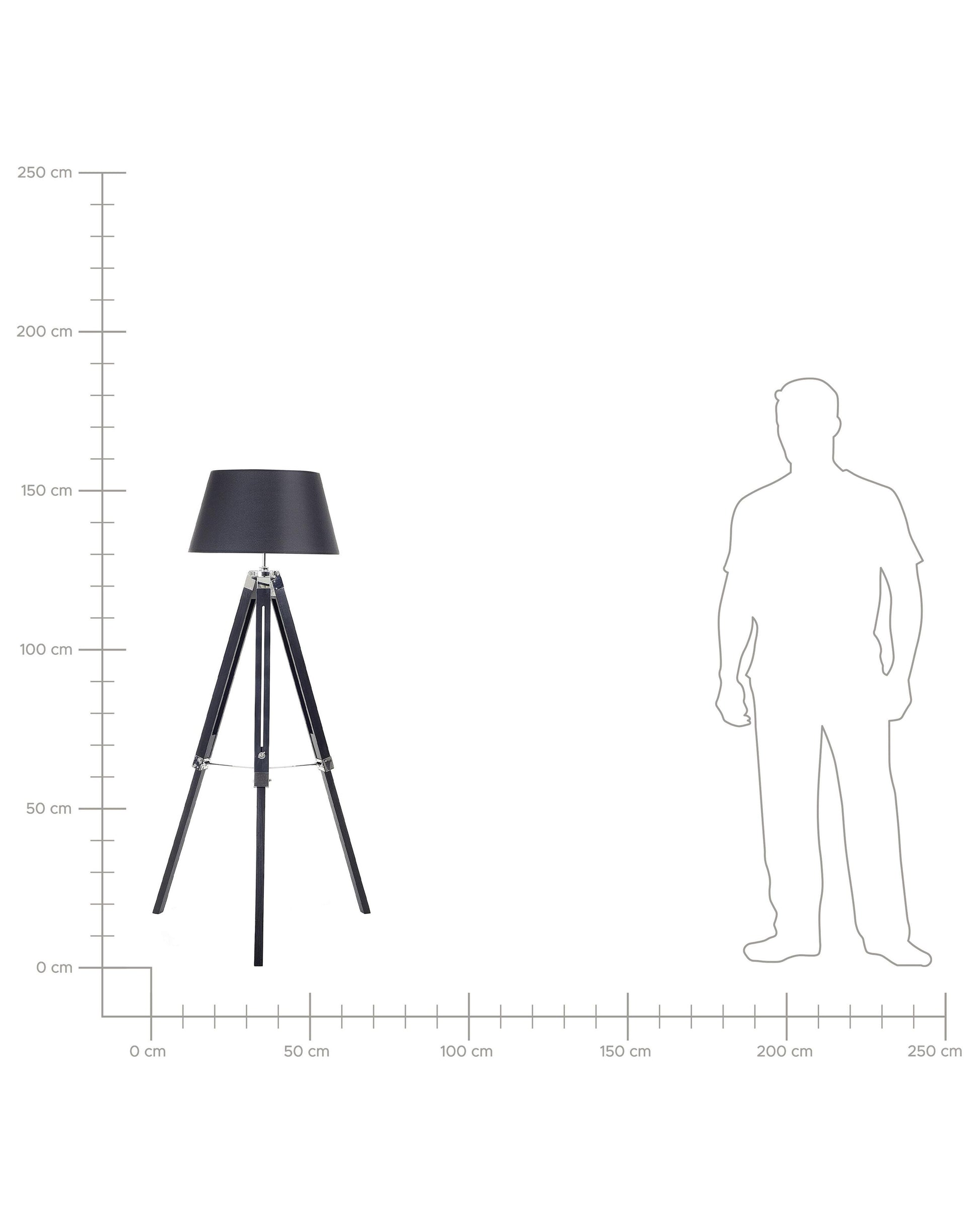  Floor Lamp MADEIRA Pine Wood Black