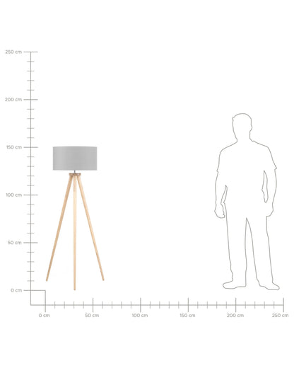  Floor Lamp NITRA Oak Wood Grey