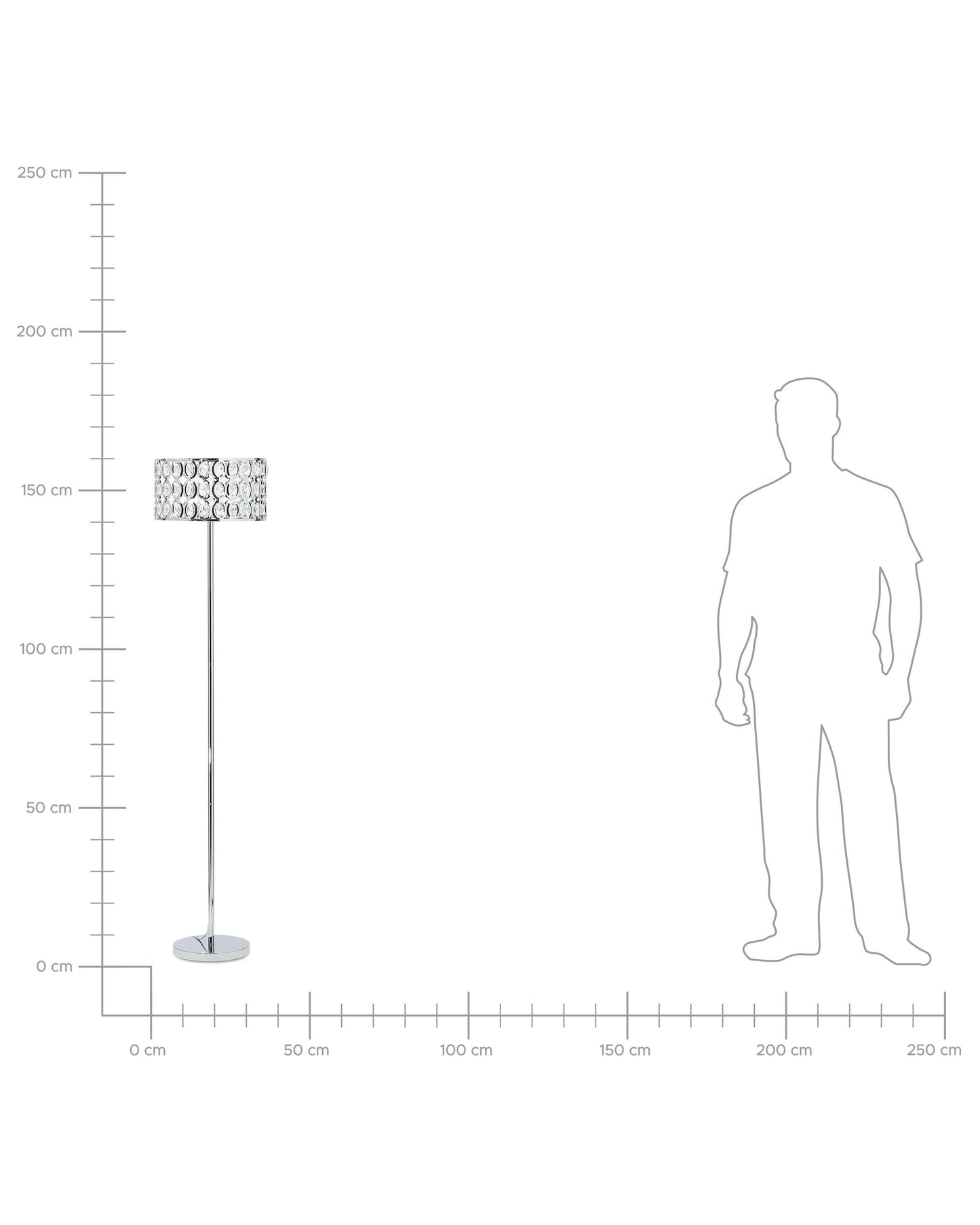  Floor Lamp TENNA Crystal Silver