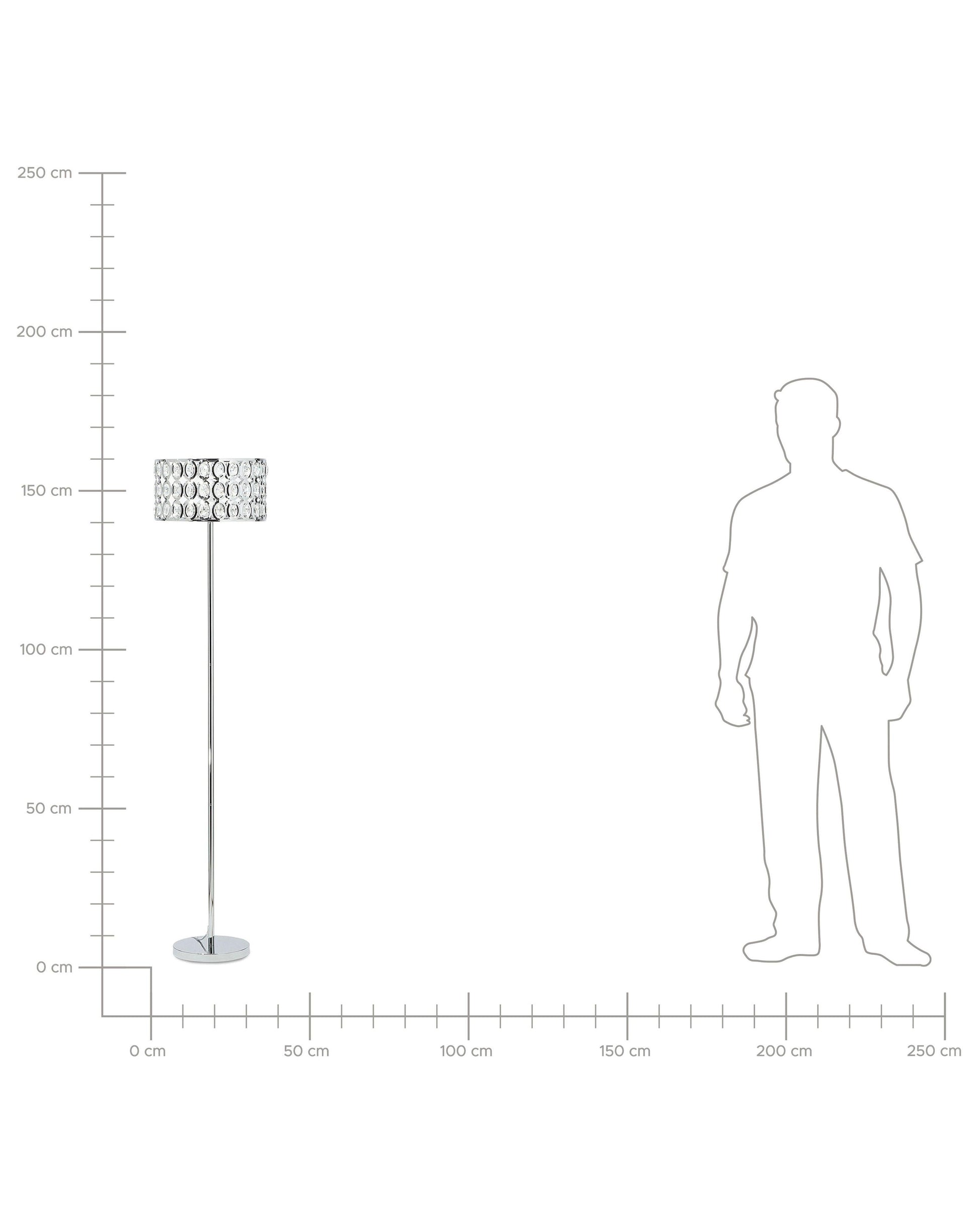  Floor Lamp TENNA Crystal Silver