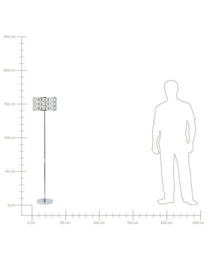  Floor Lamp TENNA Crystal Silver