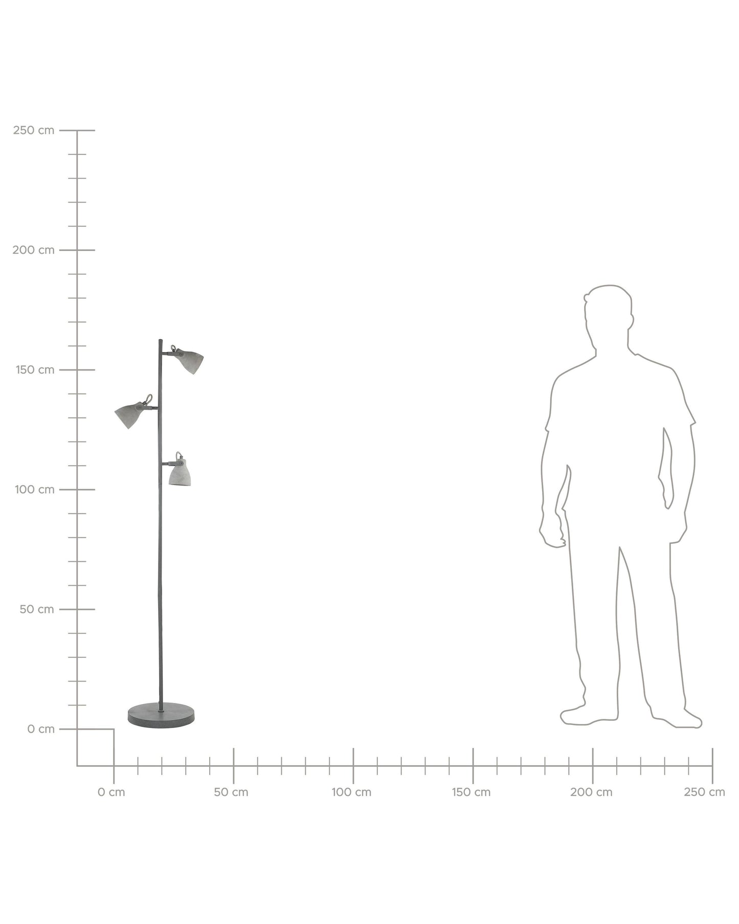  Floor Lamp MISTAGO Adjustable Concrete Grey
