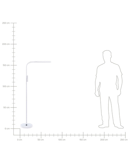  LED Floor Lamp ARIES With Dimmer Metal White