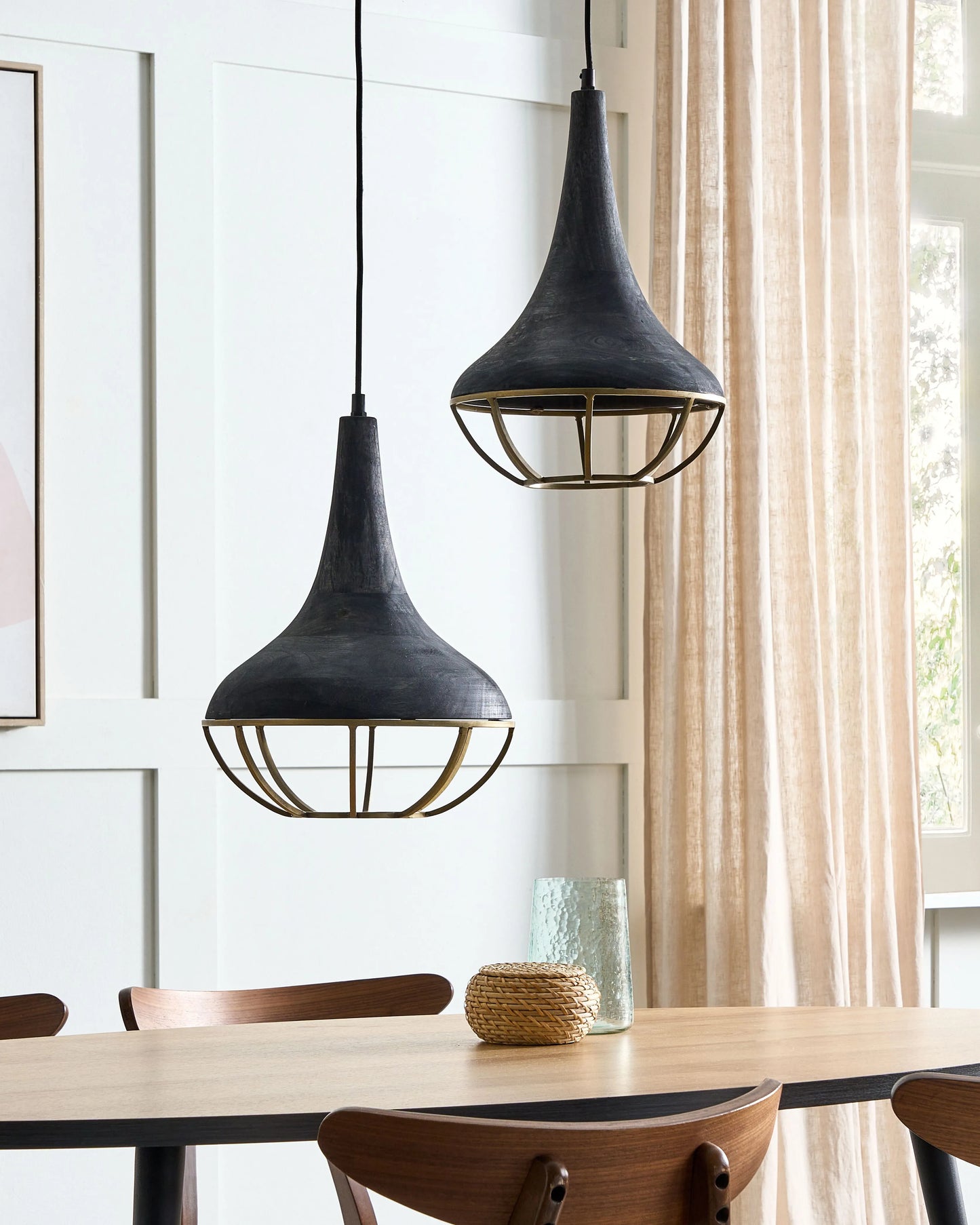  Pendant Lamp BAGMATI Mango Wood Black