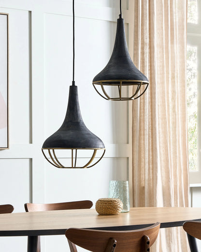  Pendant Lamp BAGMATI Mango Wood Black