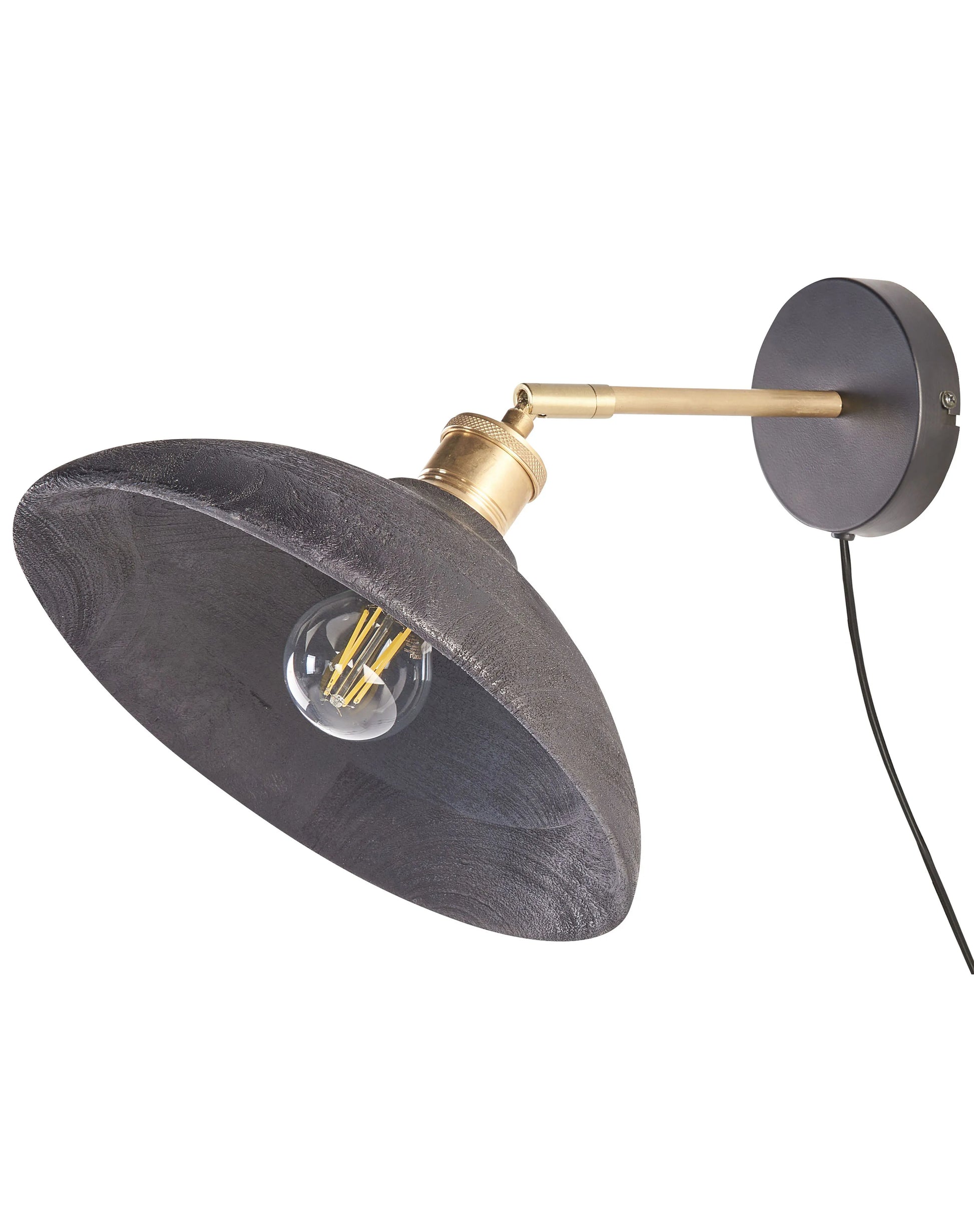  Wall Lamp YERALA Adjustable Mango Wood Black