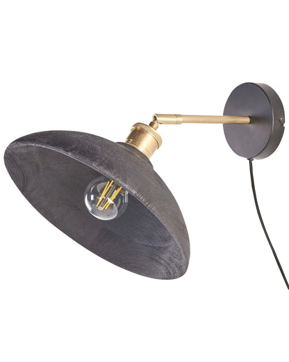  Wall Lamp YERALA Adjustable Mango Wood Black