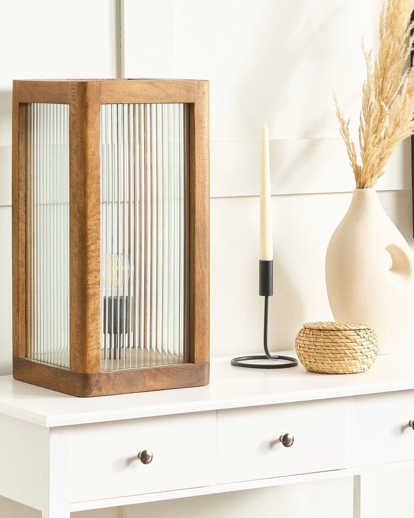  Table Lamp KOLIDAM Mango Wood Brown
