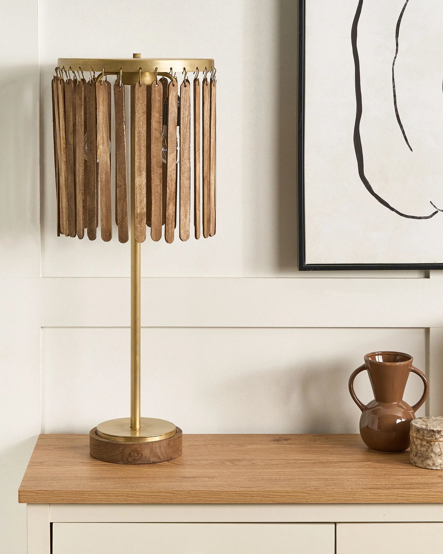  Table Lamp KAVERI Mango Wood Brown