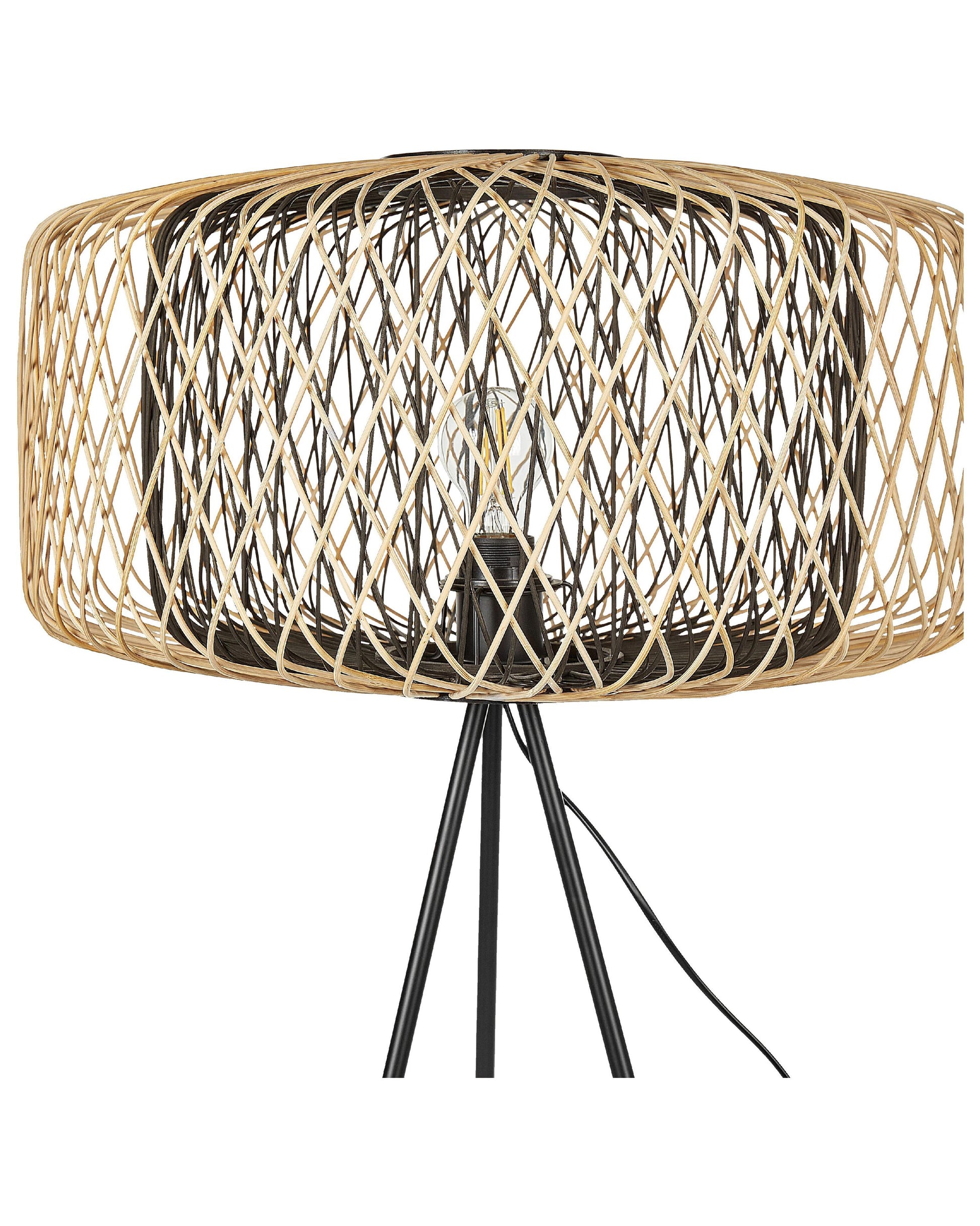  Floor Lamp JAVARI Bamboo Wood Brown/ Black