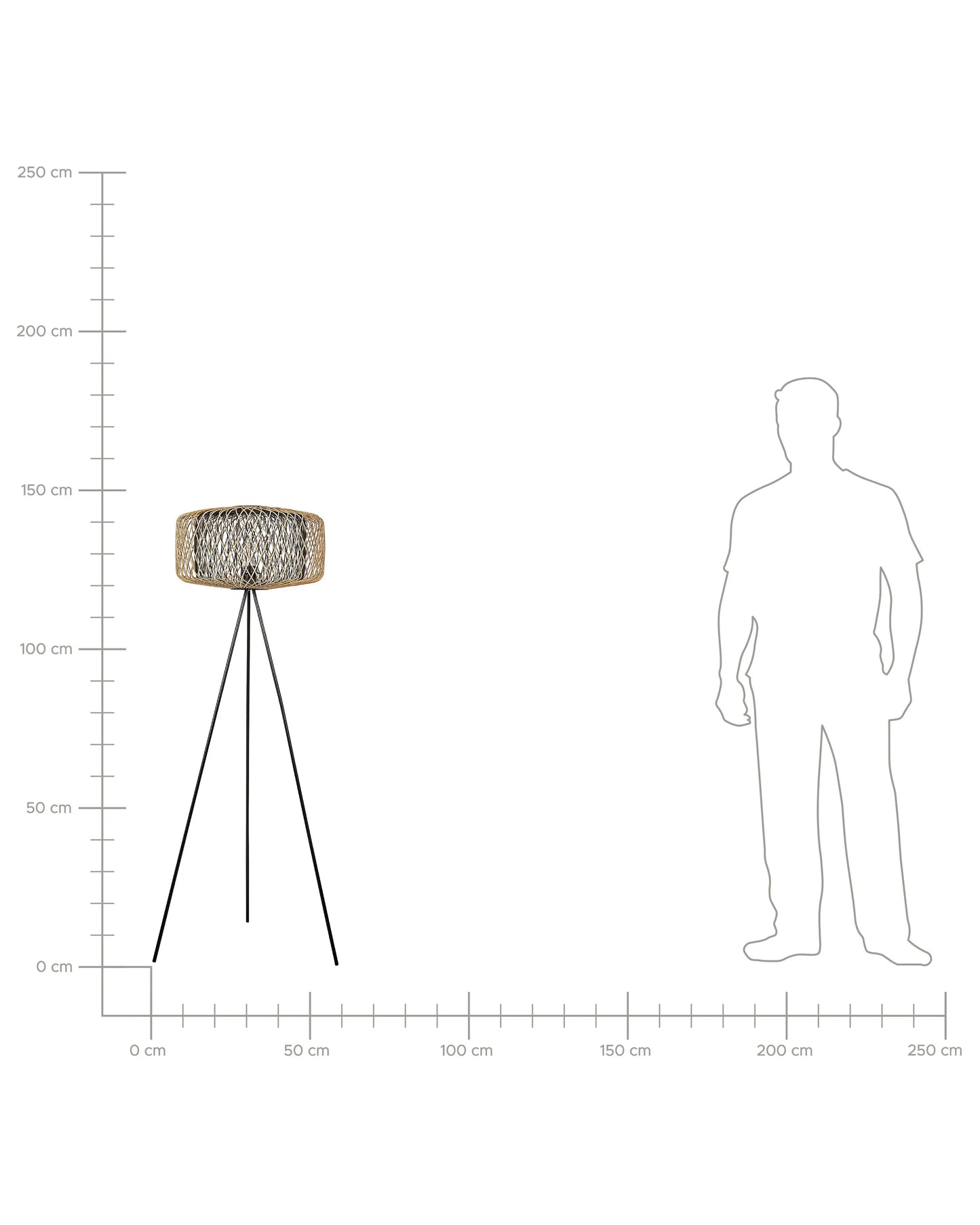  Floor Lamp JAVARI Bamboo Wood Brown/ Black