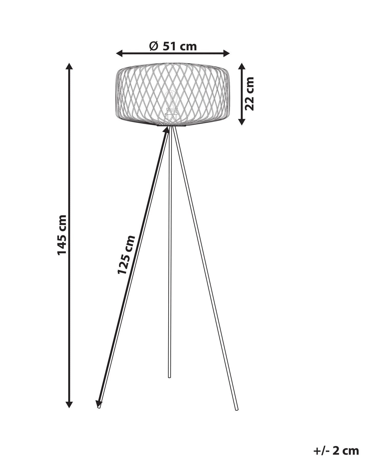  Floor Lamp JAVARI Bamboo Wood Brown/ Black