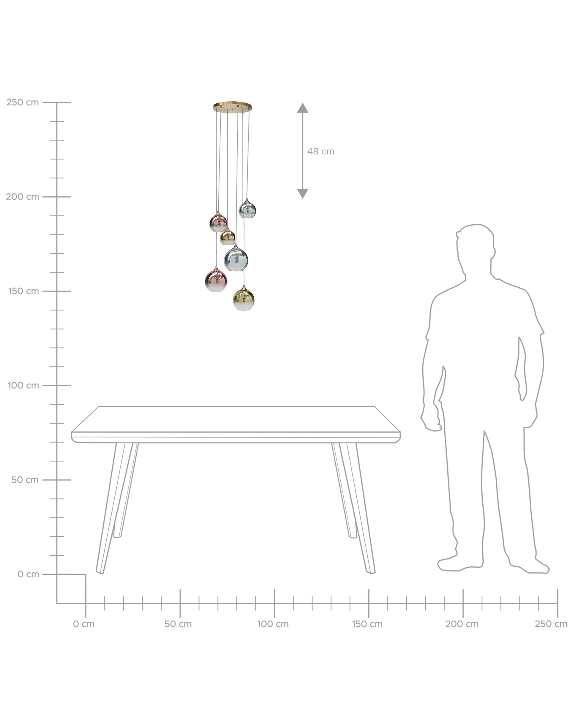  Pendant Lamp TOOMA Glass Brass