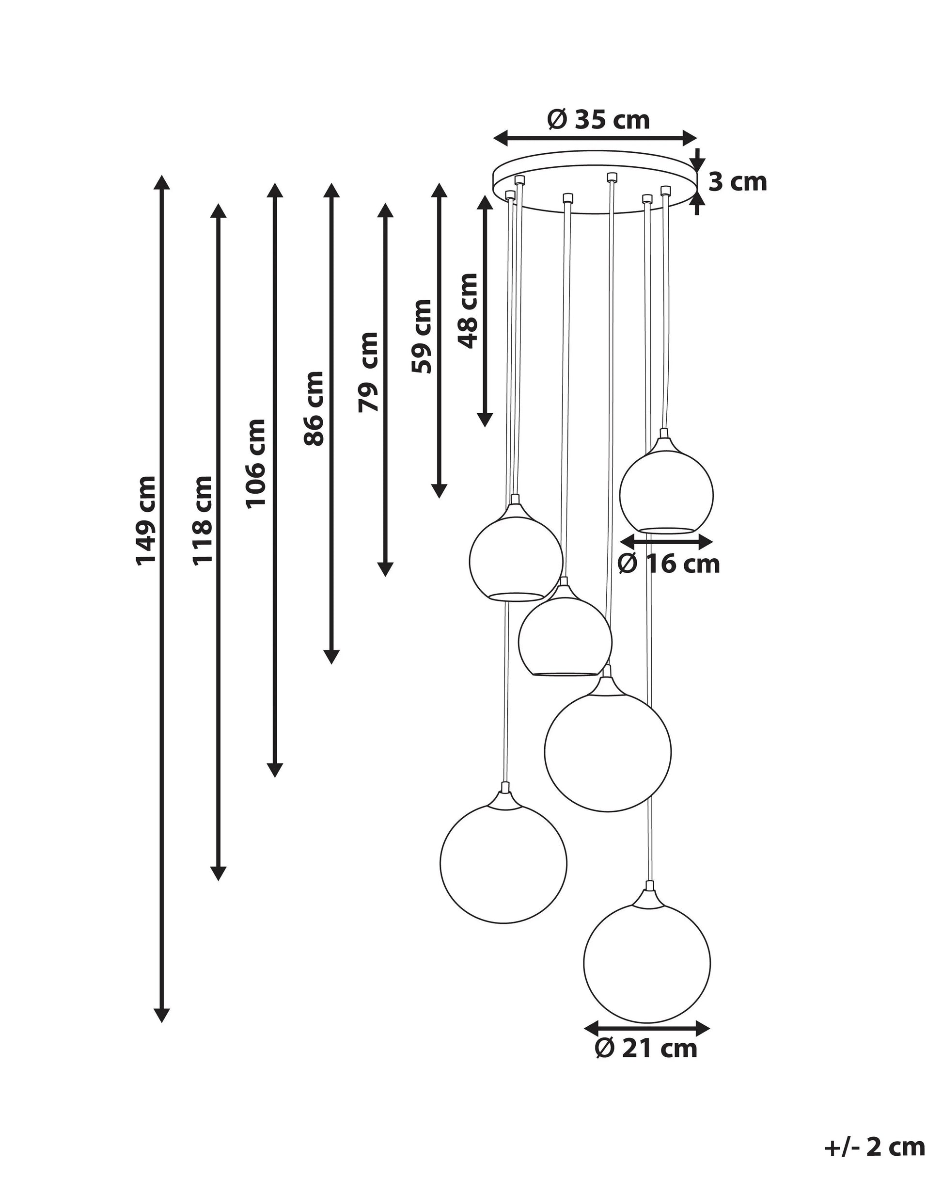  Pendant Lamp TOOMA Glass Brass