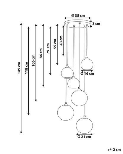  Pendant Lamp TOOMA Glass Brass