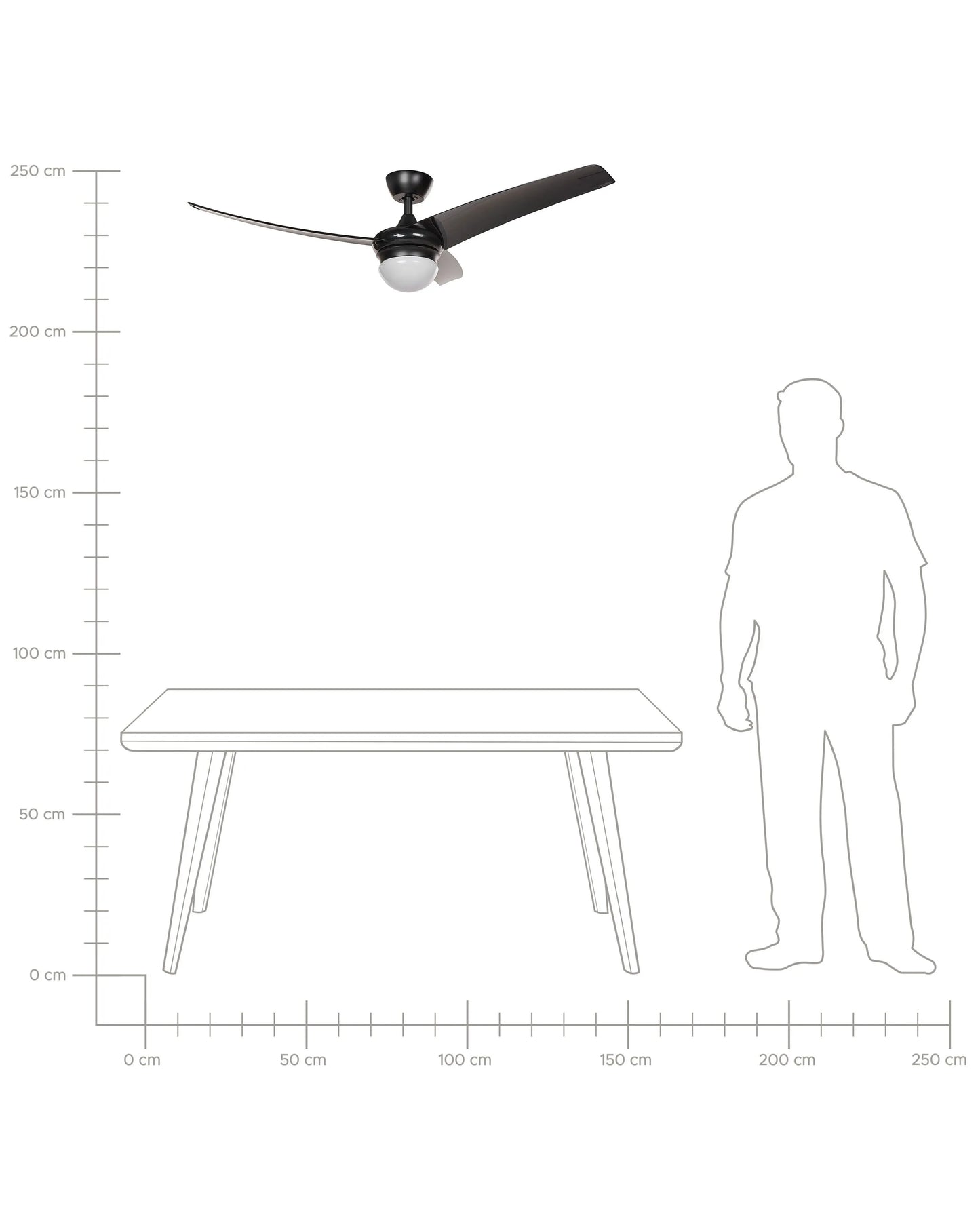  Ceiling Fan With Light JIBOA With Remote Black