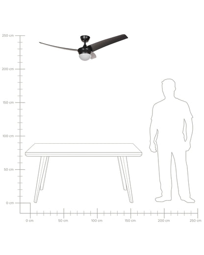  Ceiling Fan With Light JIBOA With Remote Black