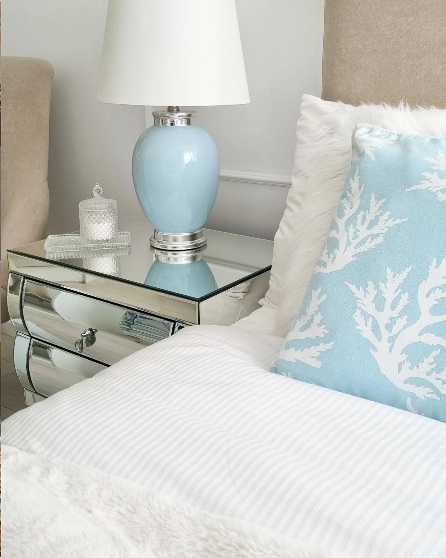  Table Lamp BRENTA Ceramic Light Blue