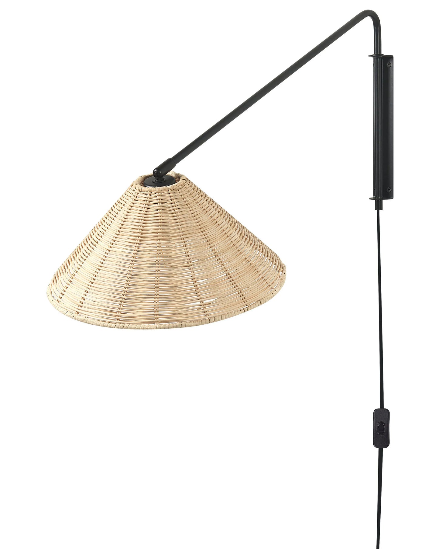  Wall Lamp PALENA Adjustable Rattan Natural