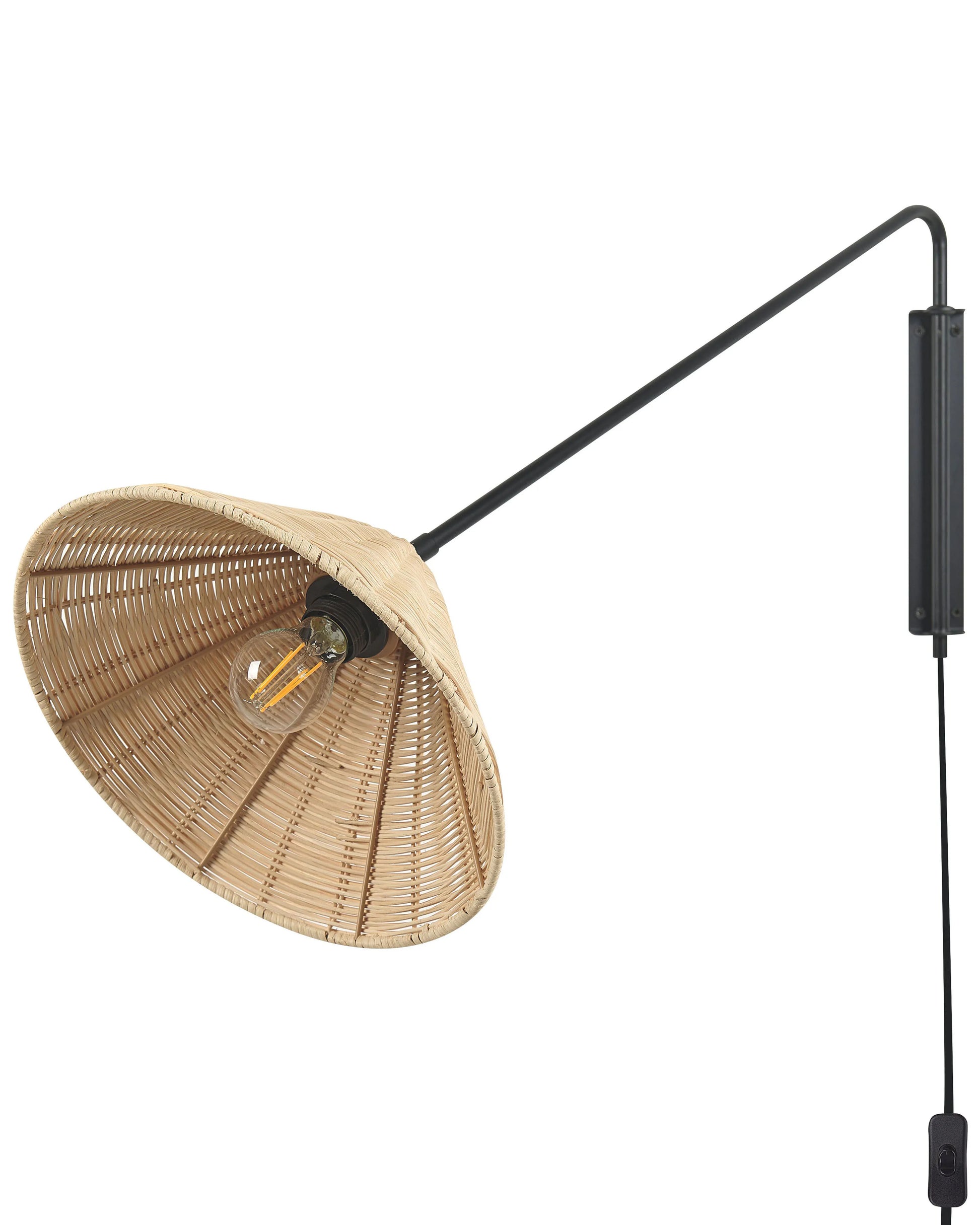  Wall Lamp PALENA Adjustable Rattan Natural