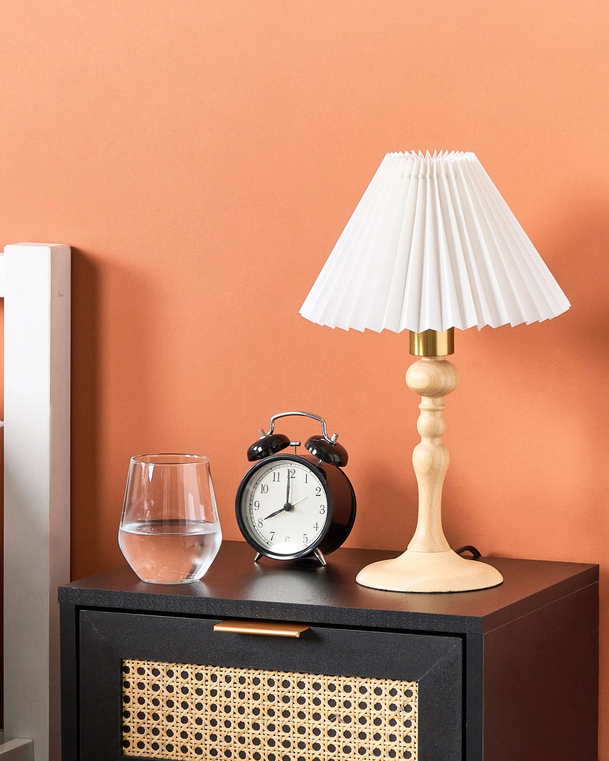  Table Lamp COOKS Oak Wood Light Brown/ White