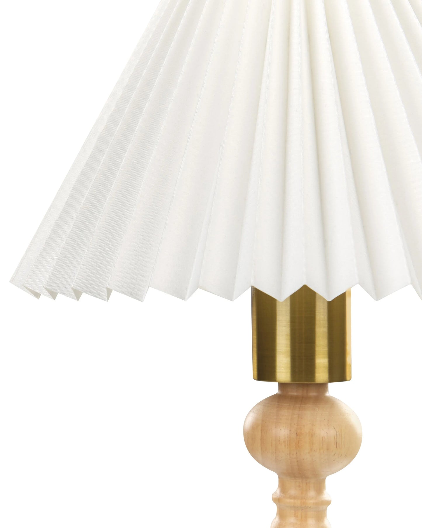  Table Lamp COOKS Oak Wood Light Brown/ White