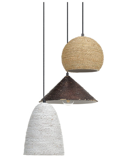  Pendant Lamp ENDRICK Wicker Natural White Brown
