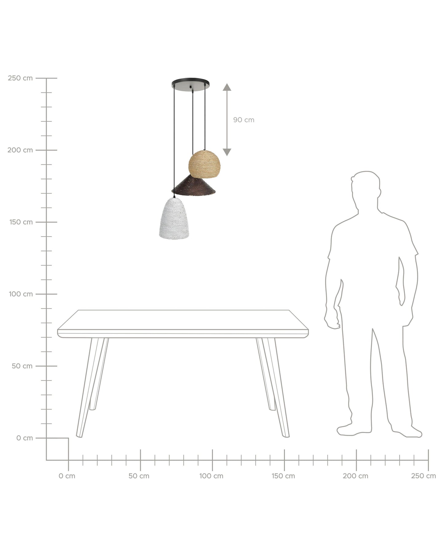  Pendant Lamp ENDRICK Wicker Natural White Brown