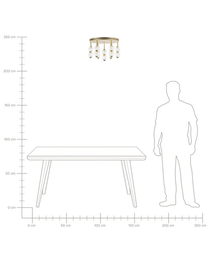  Ceiling Lamp YOWAKA Metal Gold