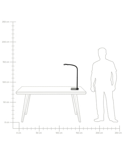  LED Desk Lamp KOURIS With Motion Sensor Metal Black
