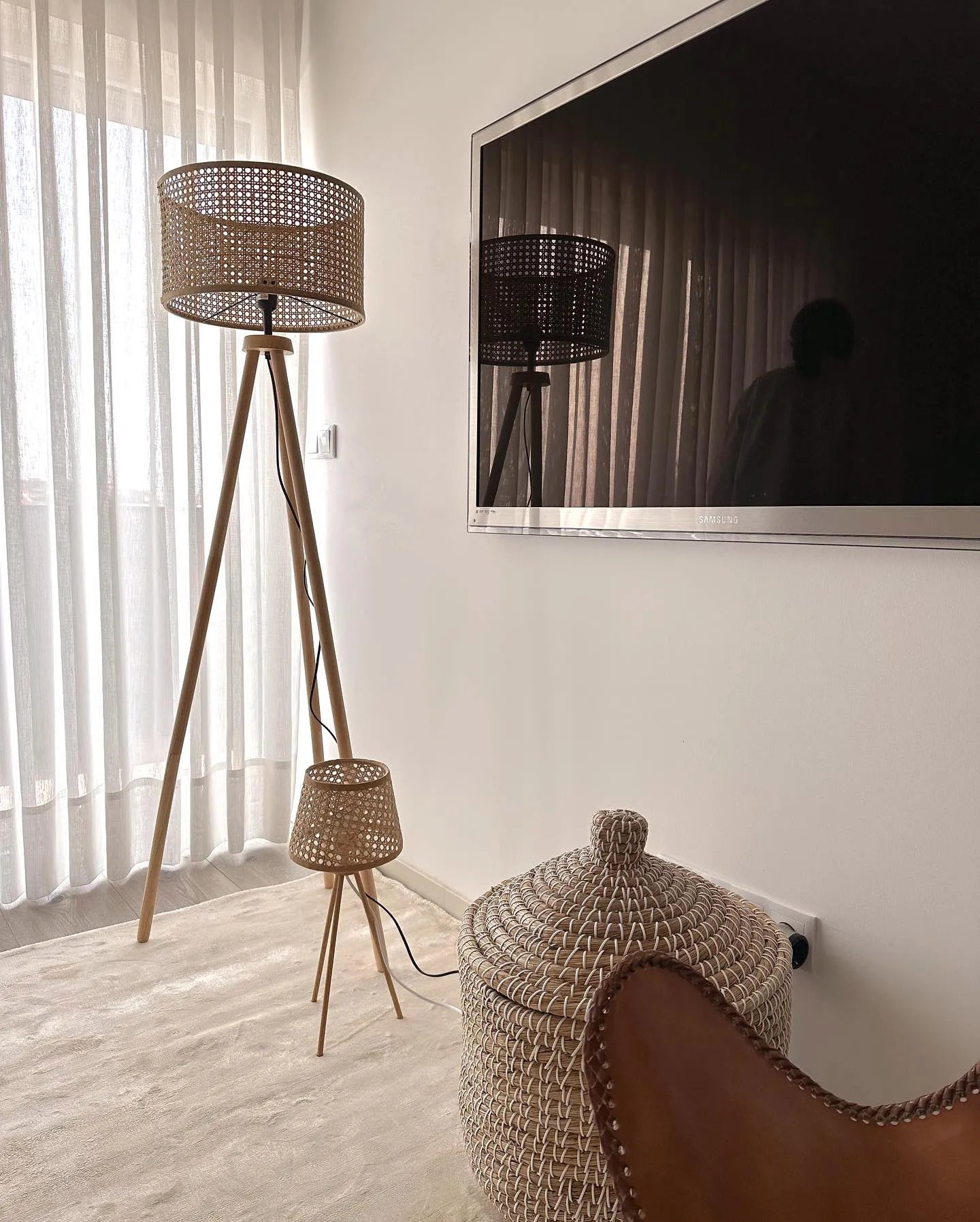  Floor Lamp PENTON Rattan Natural