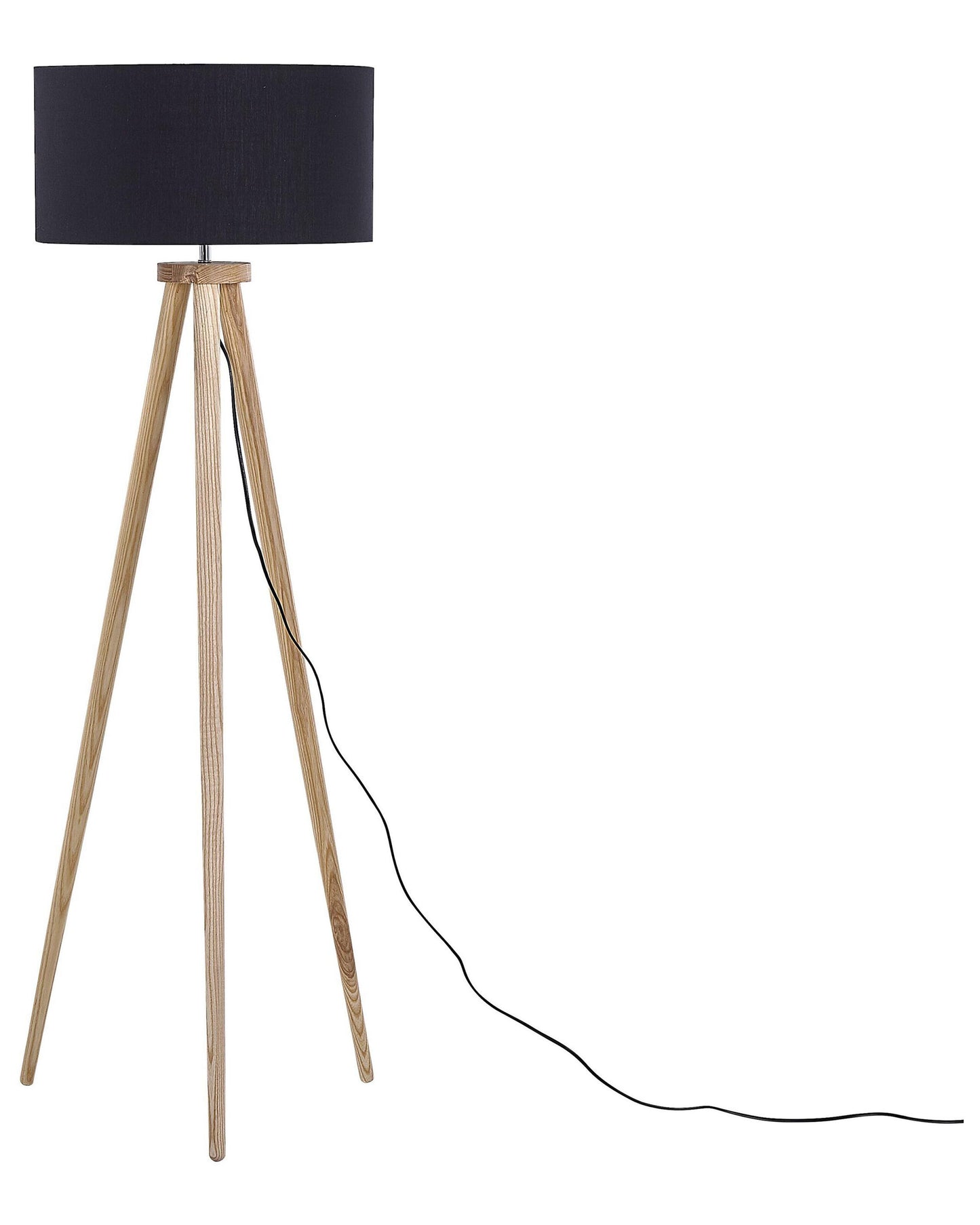  Floor Lamp NITRA Oak Wood Black