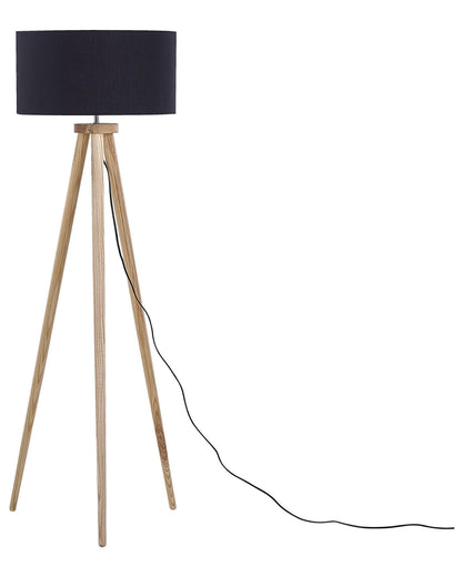  Floor Lamp NITRA Oak Wood Black