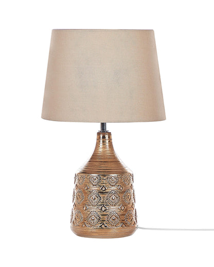  Table Lamp WARI Ceramic Golden Brown