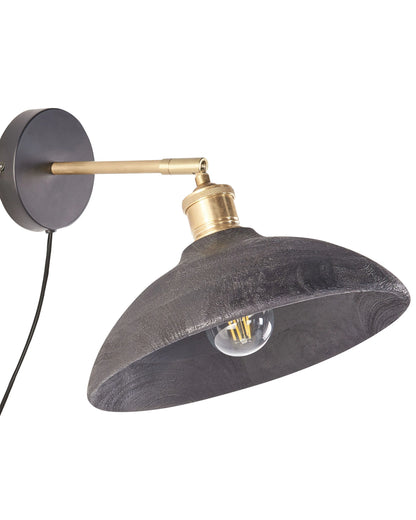  Wall Lamp YERALA Adjustable Mango Wood Black